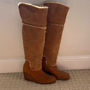 Arche Shearling-Lined Wedge Boots
